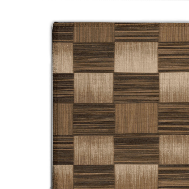 Tapis d'intérieur et d'extérieur à carreaux brun, Rectangulaire 2 pi x 3 pi