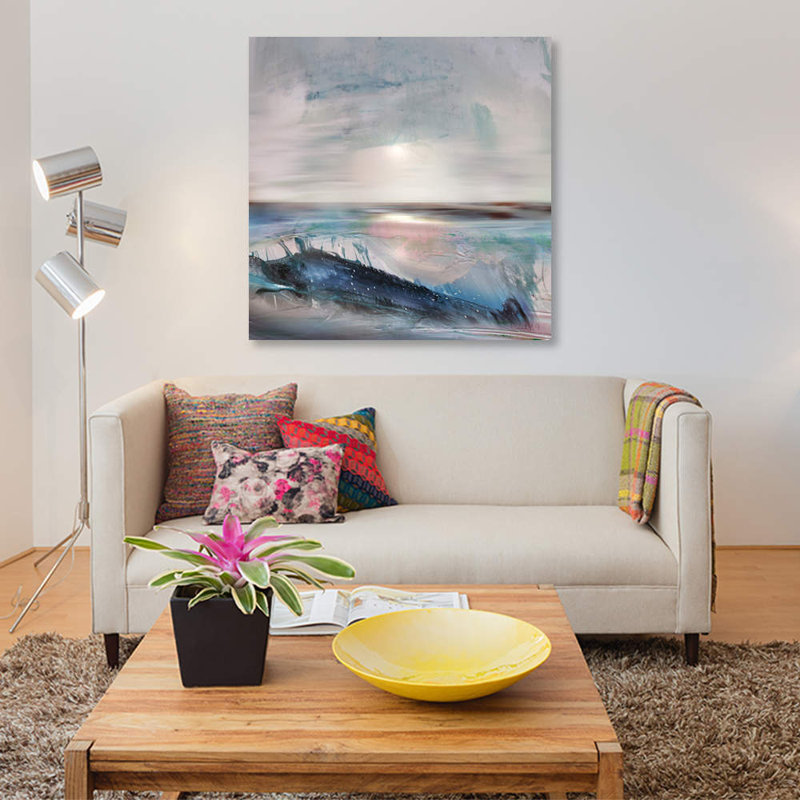 « beach », impression sur toile, H 12 po x l 12 po x P 0,75 po, Toile tendue, Pas de tapis