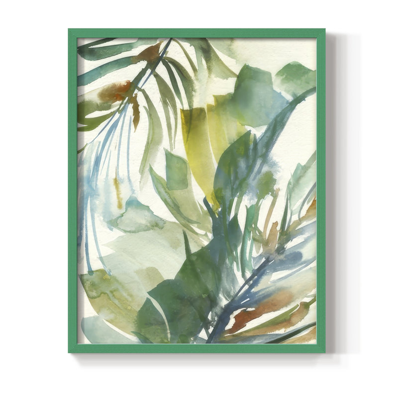 «Paradise Memory II», reproduction encadrée - bois massif, H 21 po x l 17 po, Vert