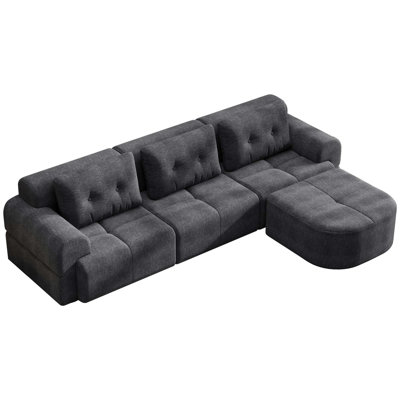 Modular Sectional Sofa with Chaise Lounge, Full-Foam Comfort Design
