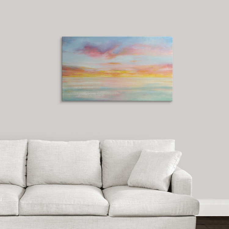 « pastel sky », reproduction d’art Danhui Nai, H 20 po x l 29 po x P 1po, Cadre noir
