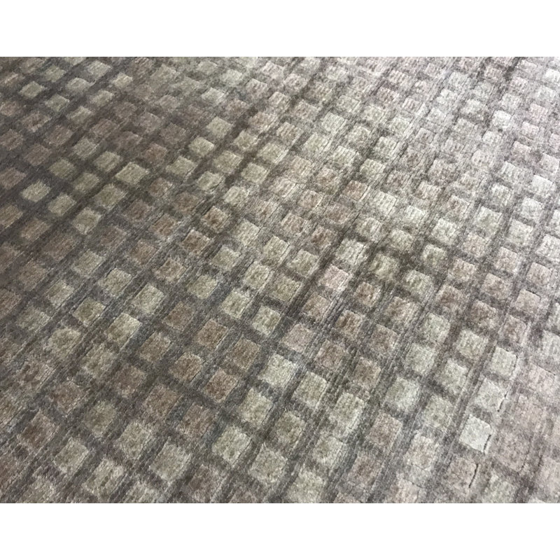Hand-Knotted High-Quality Brown and Cream Area Rug
