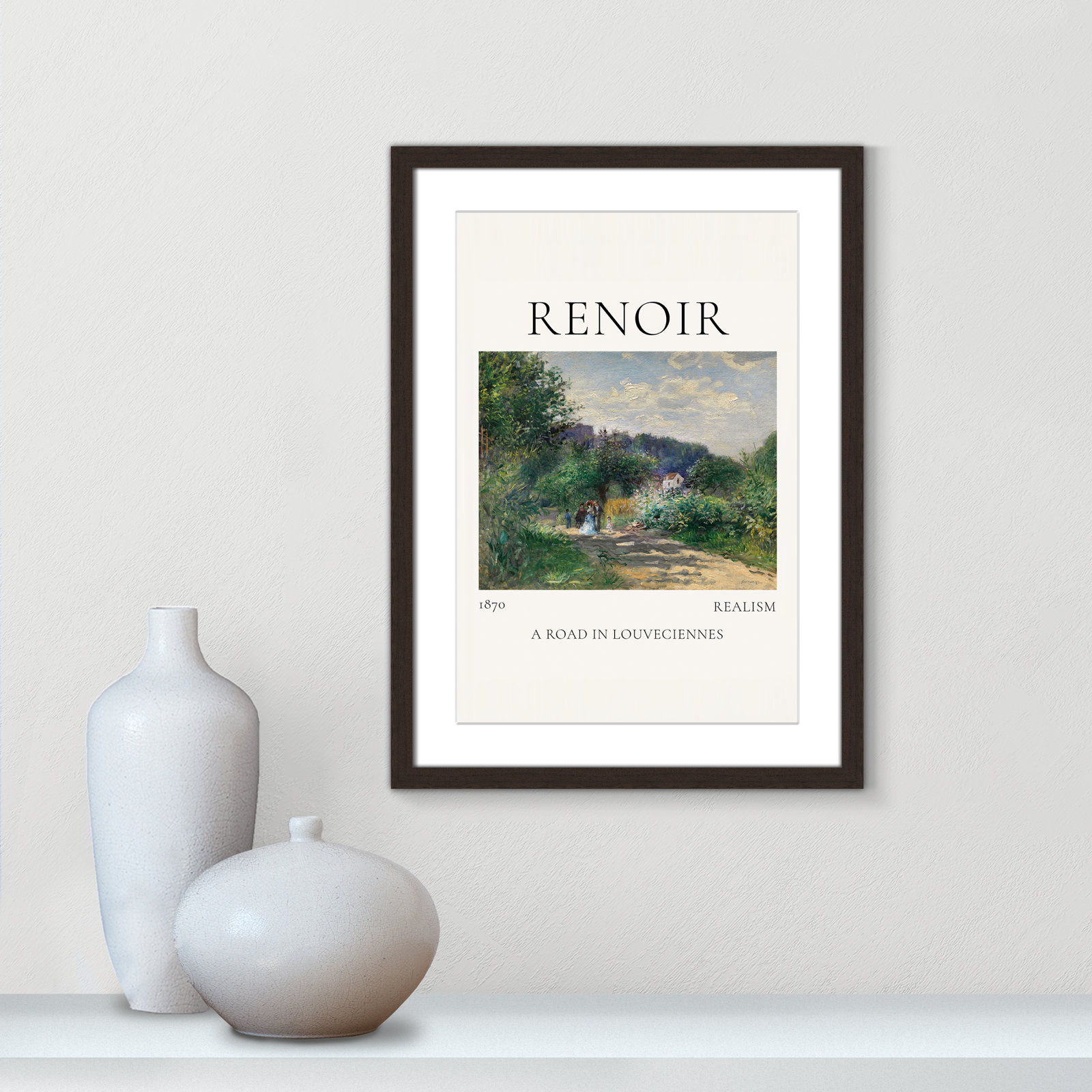 Rocchetto "A Road in Louveciennes" Print, Walnut Single Picture Frame, Yes, 23" H x 17" W x 1.25" D