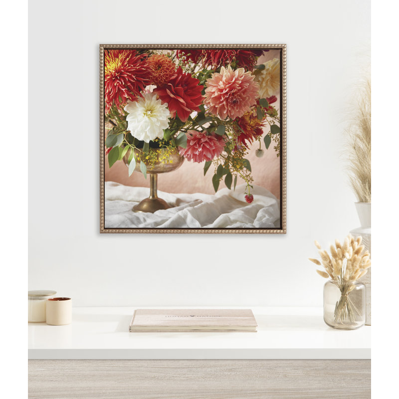 «Floral Study Rust» par Emiko et Mark Franzen, reproduction d'art sur toile encadrée, H 22 po x l 22 po