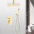 Ceiling Mounted Shower In Gold Brass Style - 12" Head & Handheld For Natural Rainfall Enjoyment And Simple Cleaning Aspect Design Facile Operation-121076985