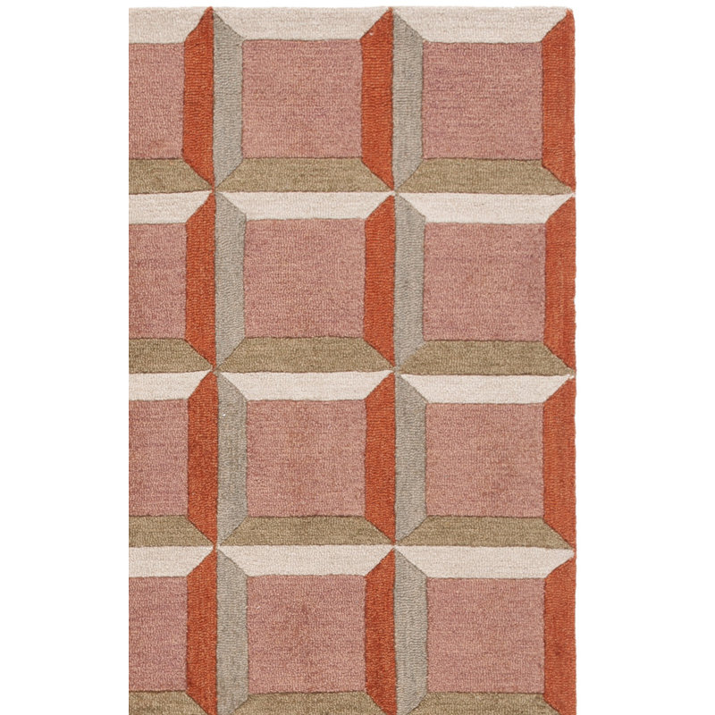 Tapis géométrique touffeté à la main Nickelsen, Carré 6 pi