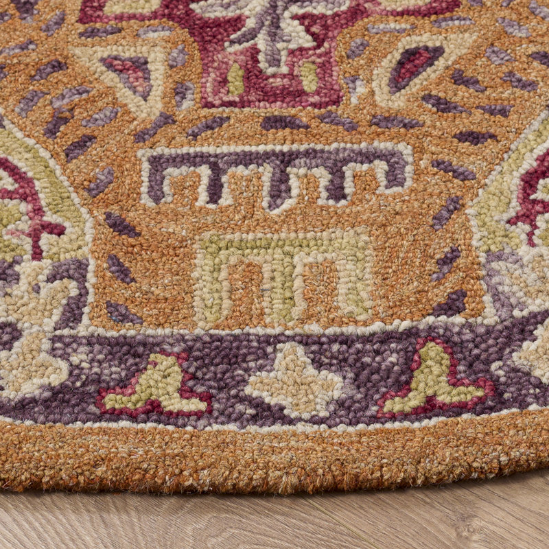 Hand Tufted Wool;Cotton Moroccan Indoor Rug, Round 5'