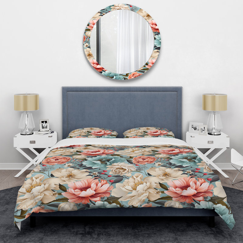 Ensemble de housse pour couette, Housse de couette très grand et 2 très grandes t, Accents boho pastels antiques