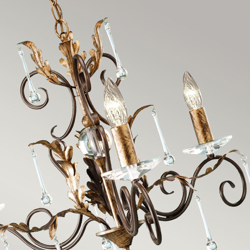 Barcroft 3 - Light Candle Style Chandelier, Bronze/Gold