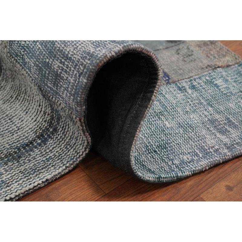 Distressed Geometric Patchwork Area Rug 8x10
