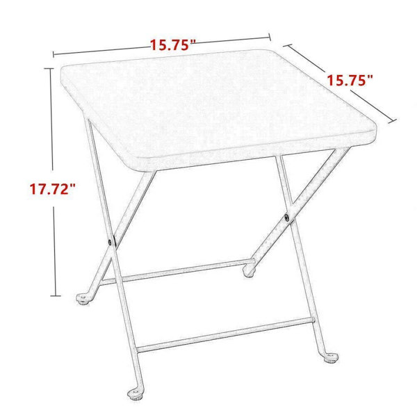 Ebern Designs Whitlow Folding Metal Bistro Table & Reviews | Wayfair