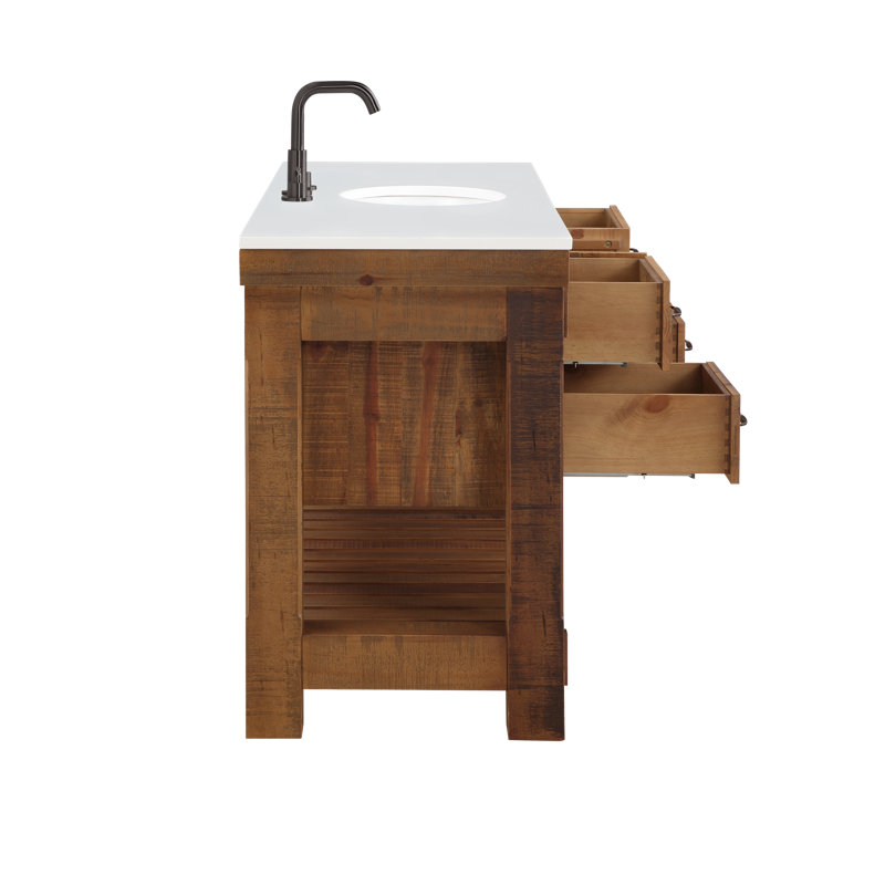Bromley 60" Single Bathroom Vanity with Quartz Top