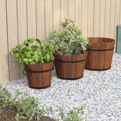Clavier Wood Pot Planter