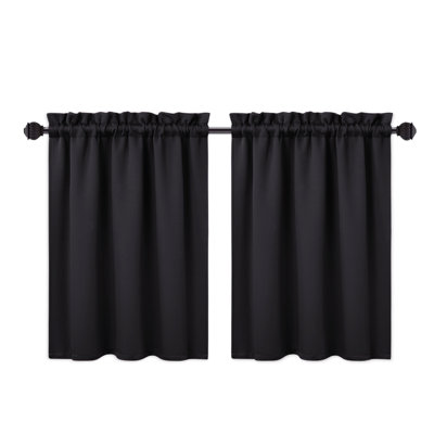 Blackout Curtains - Room Darkening Thermal Insulated Valances for Small Windows - Kitchen, Bathroom, Bedroom, Camper, Café, Noise Reducing, Light Blocking, Easy Care - 2 Panels