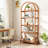 70.8" 5-Tier Modern Brown Arched Open Bookshelf For Office