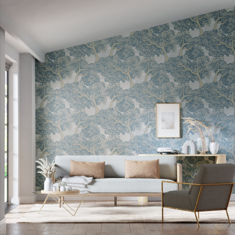 Eternal Oak Wallpaper, Sky Blue/First Light