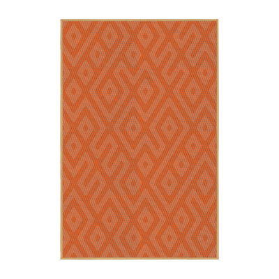 Tapis décoratif géométrique orange Pothier