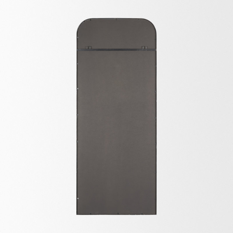 Tall Black Metal Arched Mirror with Sleek Design