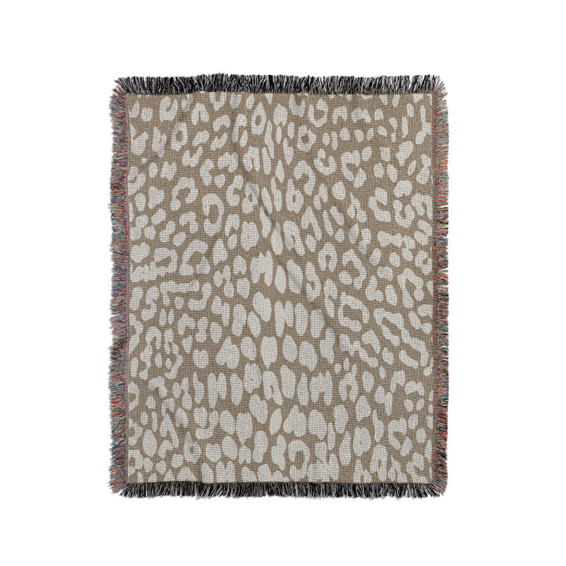 Jeté en mélange de coton Delo, Beige, L 60 po x l 50 po