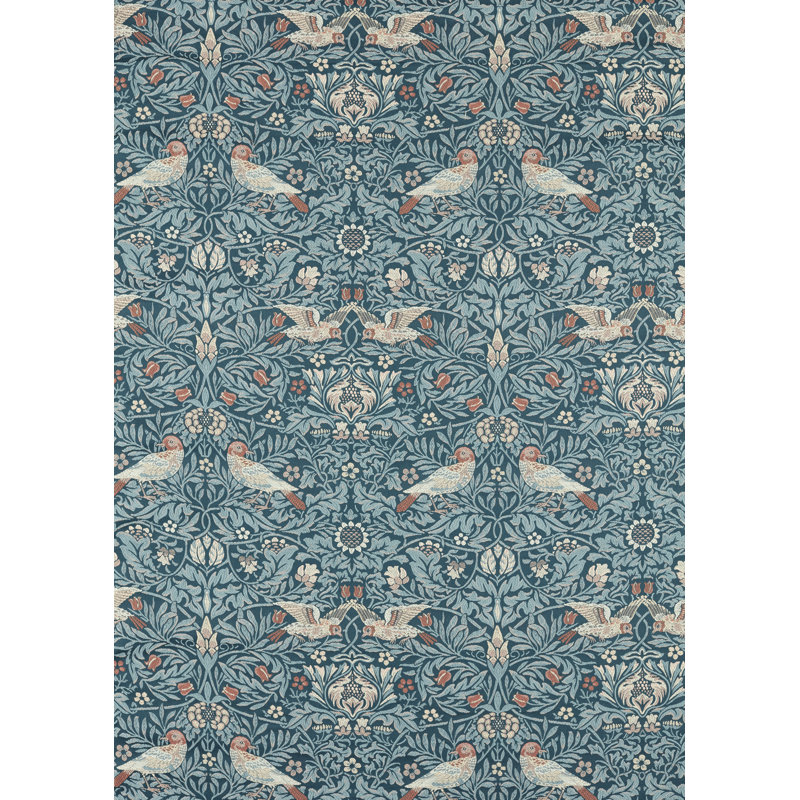 Emery Walker's House Bird Tapestry Fabric, Webb's Blue