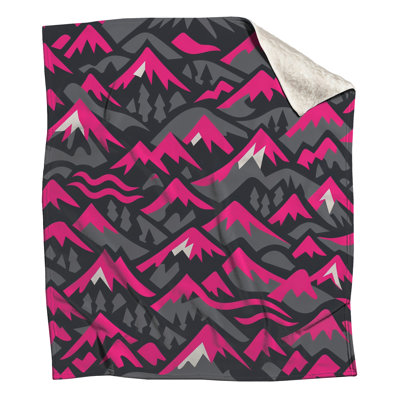 Pink Mountains Blankets