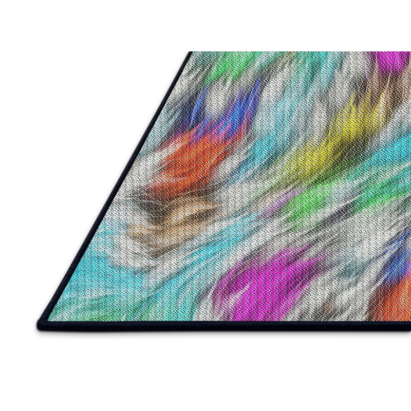 Abstract Indoor Rug, Rectangle 7' x 9'