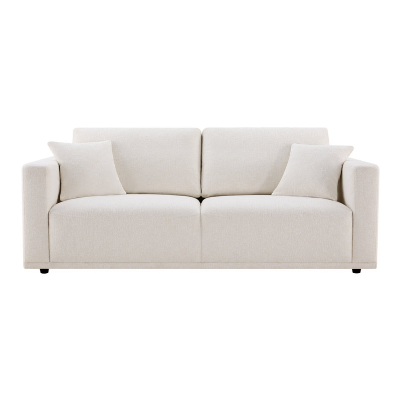 Brinna Contemporary Beige 83.07'' Upholstered Sofa