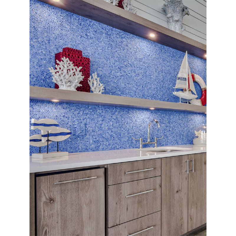 Glass Pebbles Mosaic Wall & Floor Tile, Sky