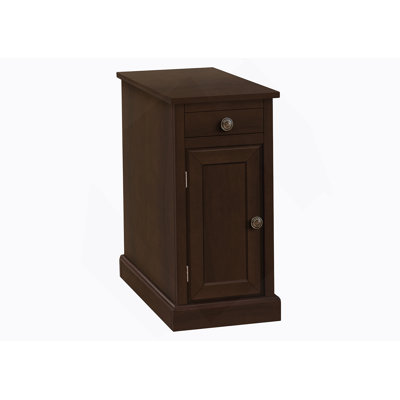 Accent Table, End, Side Table, Nightstand, Narrow, Bedroom, Lamp, Storage Drawer, Brown Veneer