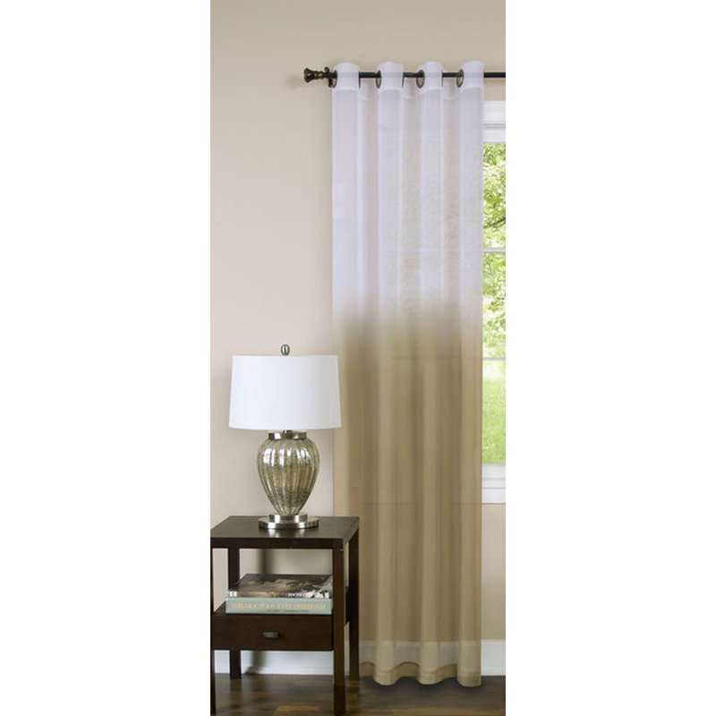 Irys Semi Sheer Curtain Single Panel, 52" W x 63" L, Tan