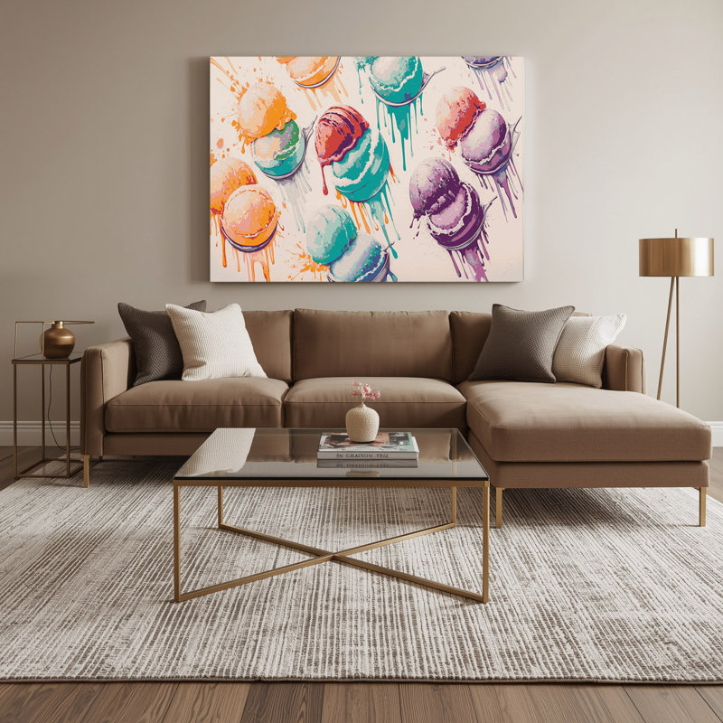 Desserts, sorbet gris, art mural sur toile, H 11 po x l 14 po