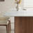 Blue Rectangular Stone with Solid  Manufactured Wood  Dining Table-417933163