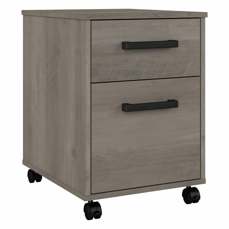 16" W 2 -Drawer Mobile Vertical Filing Cabinet, Driftwood Gray