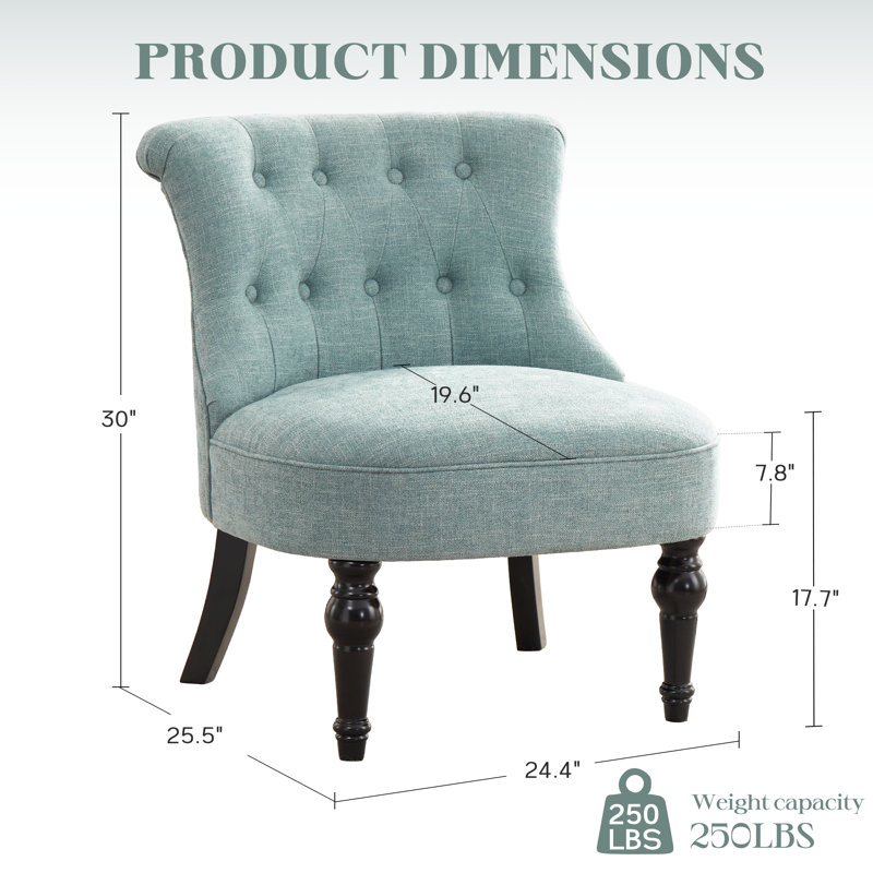 Upholstered Side Chair, Teal