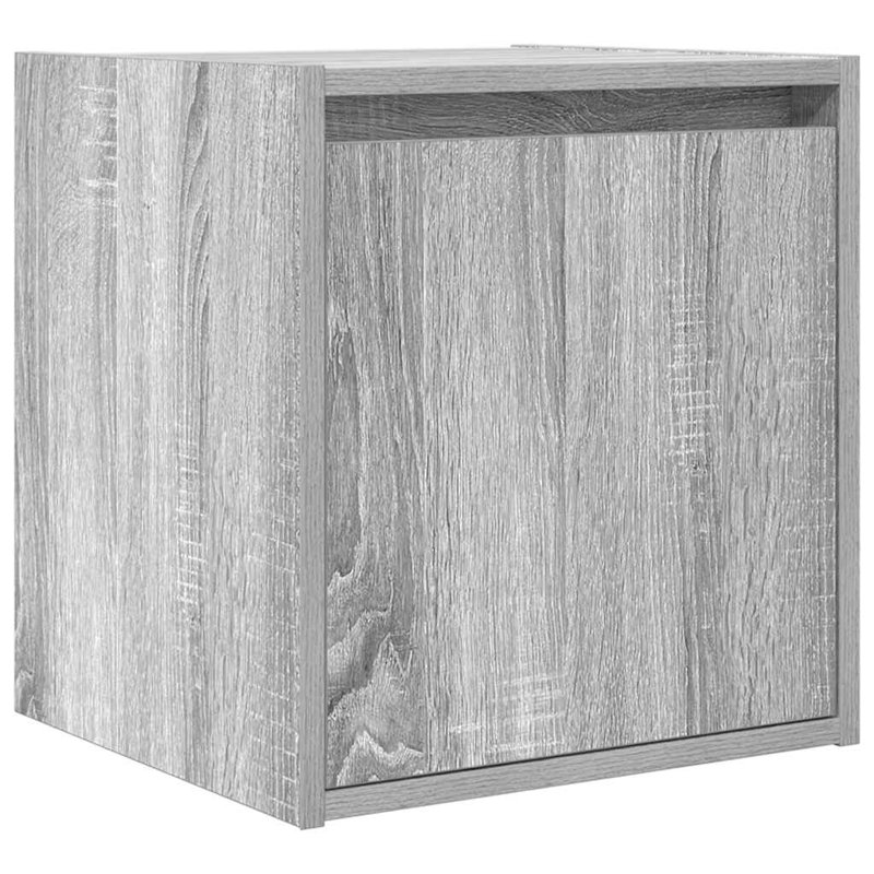 Wall-Mounted Bedside Cabinet 38X34x40 Cm, Grey Sonoma, 1