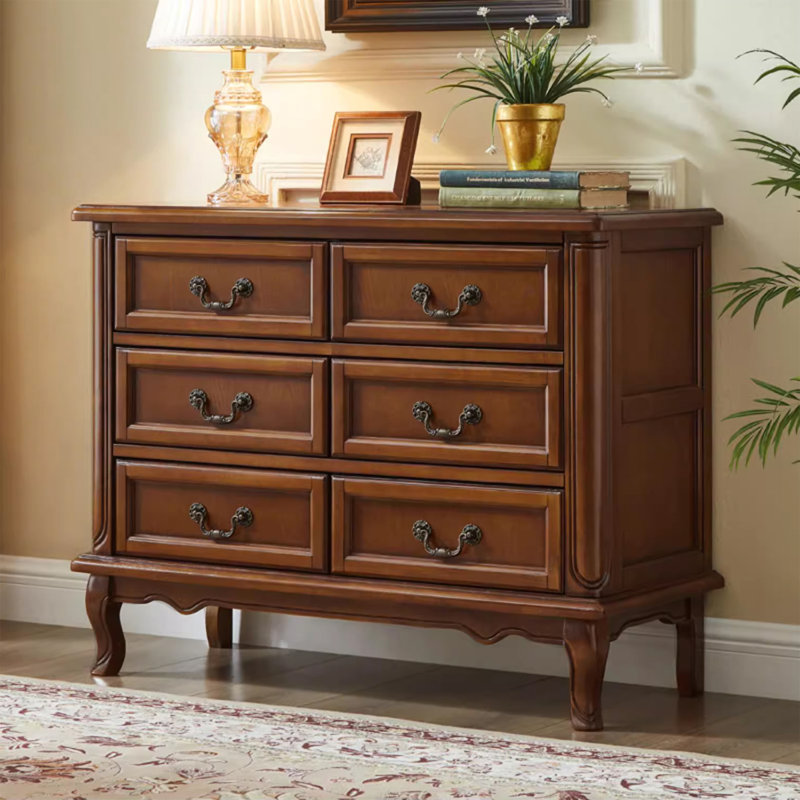 Armoire d'appoint en bois massif brun noisette, Brun noyer