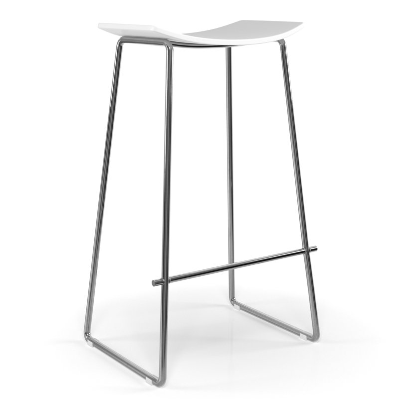 Tabouret de bar et de comptoir Runda, Tabouret de comptoir (hauteur de siège de 27 po), Blanc