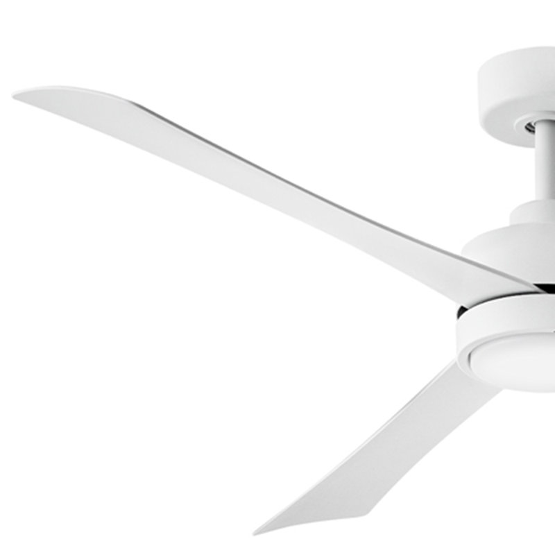Ventilateur de plafond 56 po avec lumières DEL Trini, Blanc mat / naturel