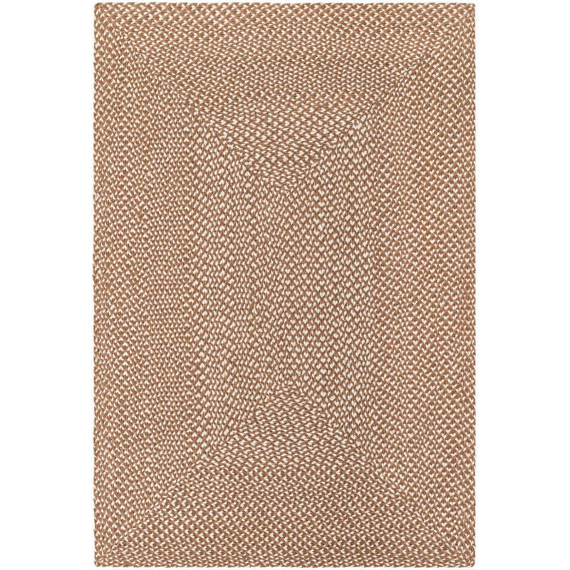 Contemporary Natura Knot Area Rug Light Brown Color, Rectangle 4'1" x 6'1"