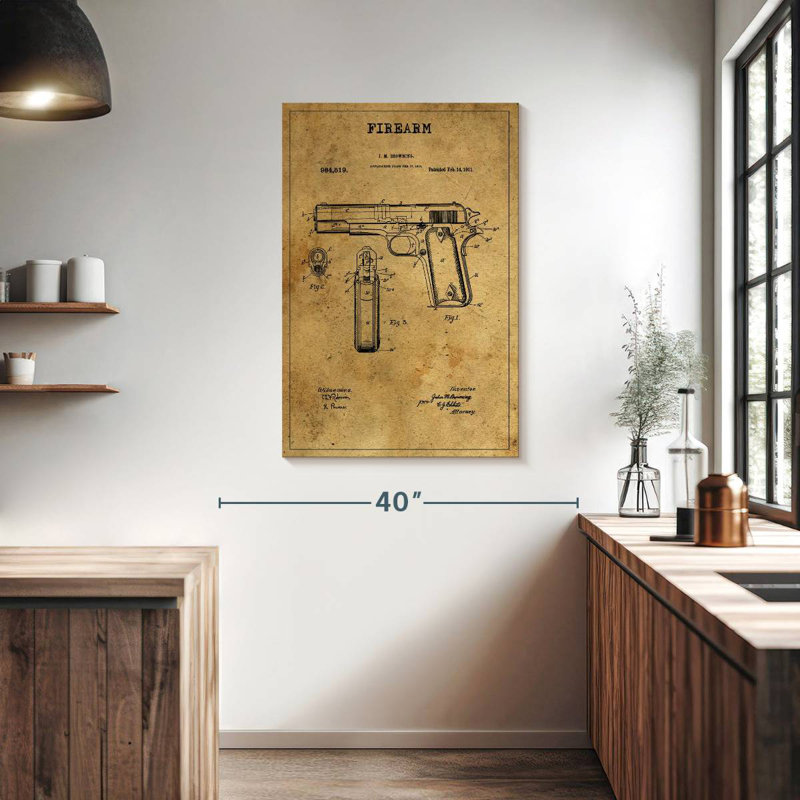 Firearm Patent, 39" H x 26" W