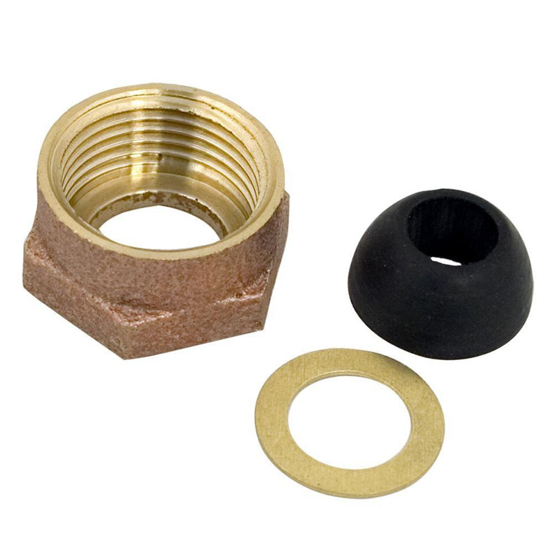 Jones Stephens 5/8" x 1/2" Brass Ballcock Coupling Nut - Rough Brass