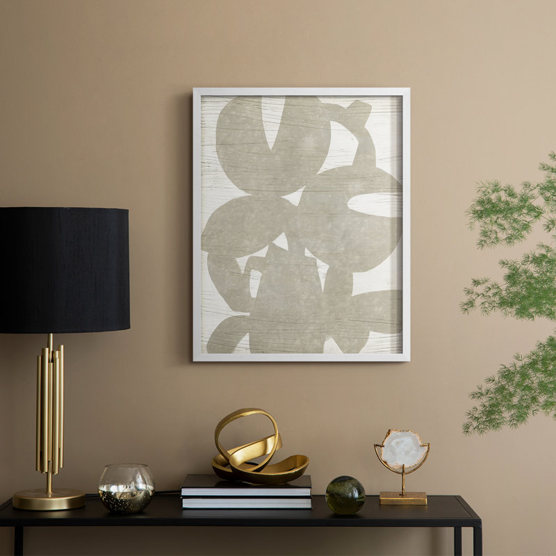 «Abstract Paper Bouquet I», reproduction encadrée - bois massif, H 21 po x l 17 po, Blanc