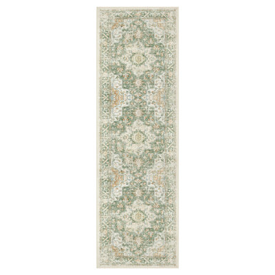 Large Floral Thick Border Washable Area Rug - Soft Cashmere Carpet for Living Room, Bedroom, or Office