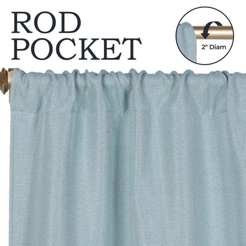 Panneau de rideau obscurcissant 100% polyester, L 52 po x L 63 po, Sarcelle