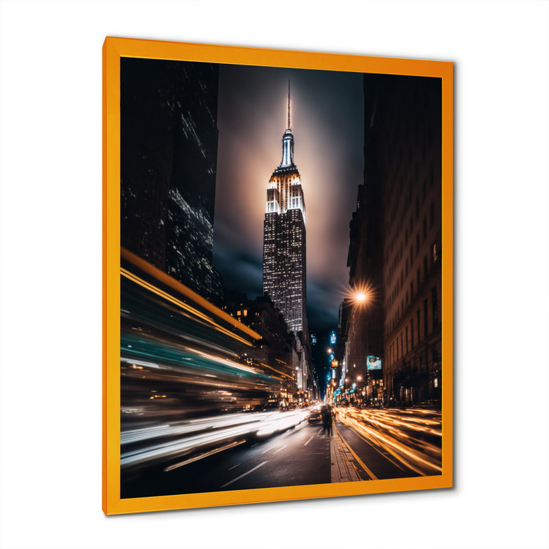 Empire Empire Building Tilt Shift in the Night Lights I - reproduction sur toile, H 20 po x l 12 po x P 1 po