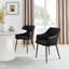 Cleother Faux Leather Dining Chairs -Bucket Tub Seat with Tapered Metal Legs and Vertical Stitching-2877892