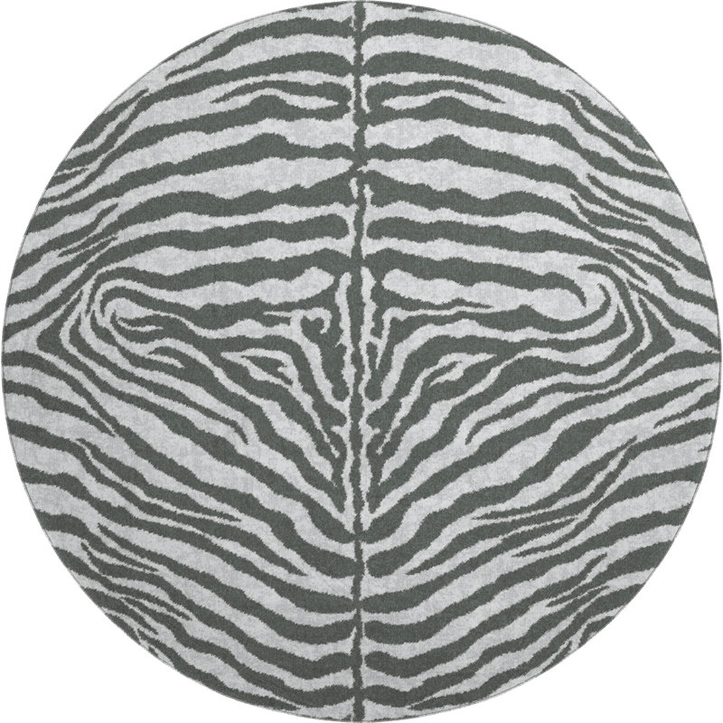Premium Machine Washable Kishonna AMF42 Gray Rug, Round 8'
