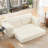 Loveseat Compression Sofa Bed Boneless Couch, Convertible 2-in-1 Design, Corduroy Fabric - Compact Memory Foam Couch For Small Spaces, Apartments, Home Office & Bedroom (beige)-924947496-938331438