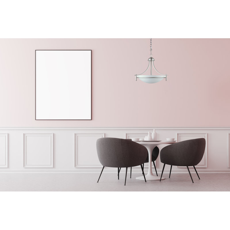 Lustre bol en acier satiné Allexis, H 20 po x l 18 po x P 18 po