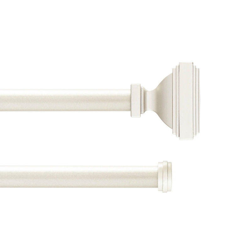 Dakota Brushed Nickel Adjustable Double Curtain Rod with Finials